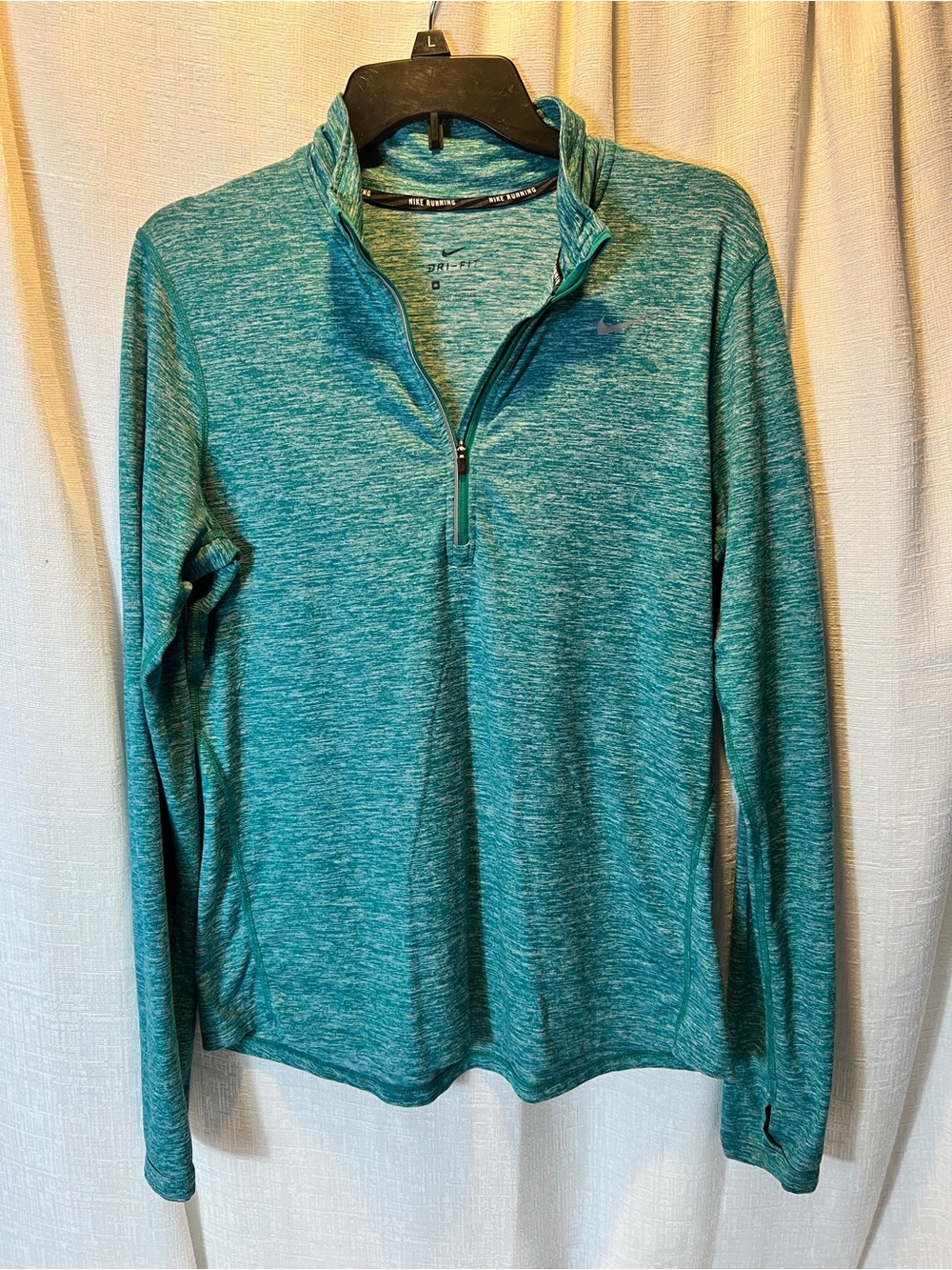 Nike Women's Teal Heather Quarter-Zip Pullover SIZE SMALL